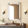 VocalStar White Wood Framed Mirror 22 x 30 Inch, Rustic Natural White Wooden by VOCALSTAR