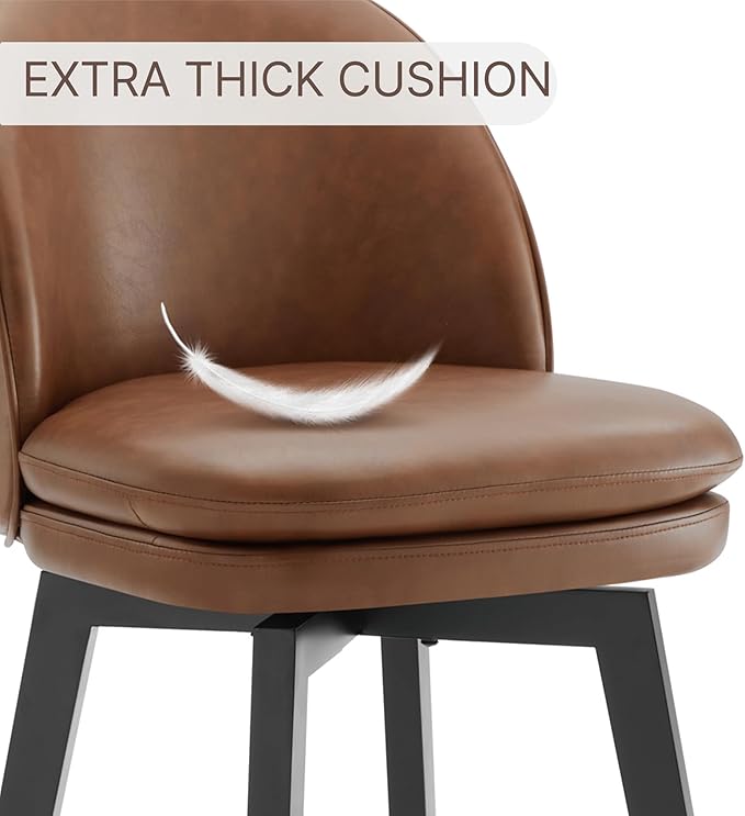 Counter Height Barstools 26 inch Upholstered Swivel Bar Stools - Image 8