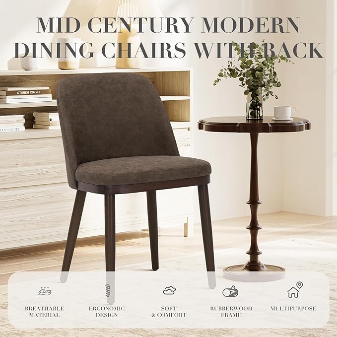 COLAMY Upholstered Dining Chairs Set of 2, Modern Kitchen Chairs - Image 3
