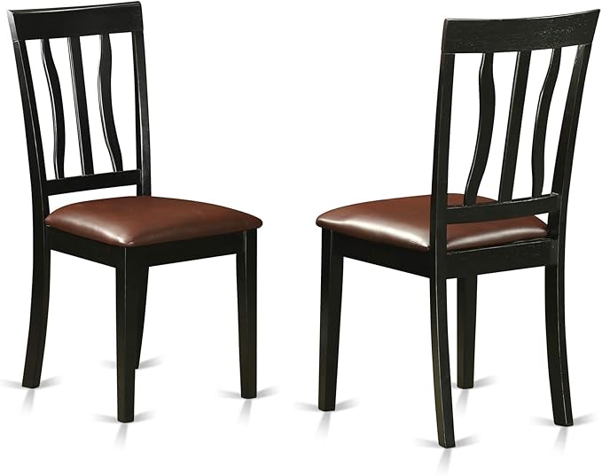 East West Furniture LGAN9-BLK-LC 9 Piece Dining Table Set Includes a Rectangle - Image 6