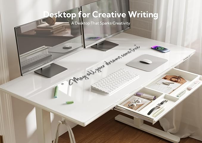 INNOVAR Wireless Charging Glass Standing Desk - Image 7