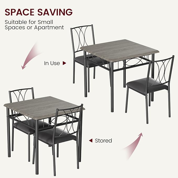 CABIHOME Dining Table Set for 2, 3 Piece Kitchen Table Set - Image 6