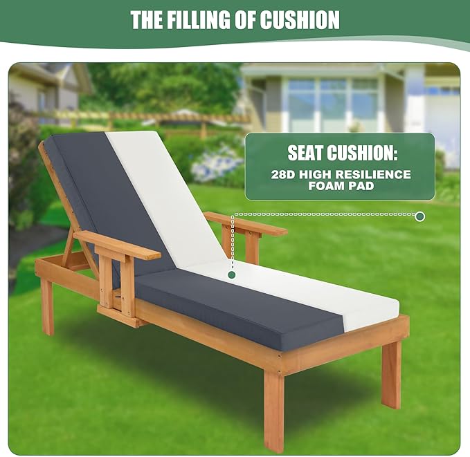 Chaise Lounge Cushions Outdoor Set of 2 - Image 4