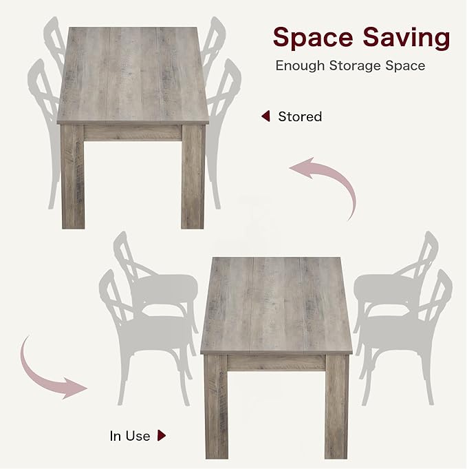 Dining Table for 4-6, Rectangular Dining Room Dinner Table - Image 7