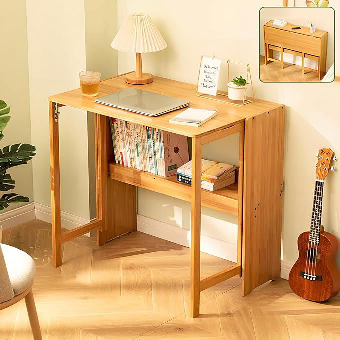Bamboo Folding Desk Mid Century Modern Desk - Image 8