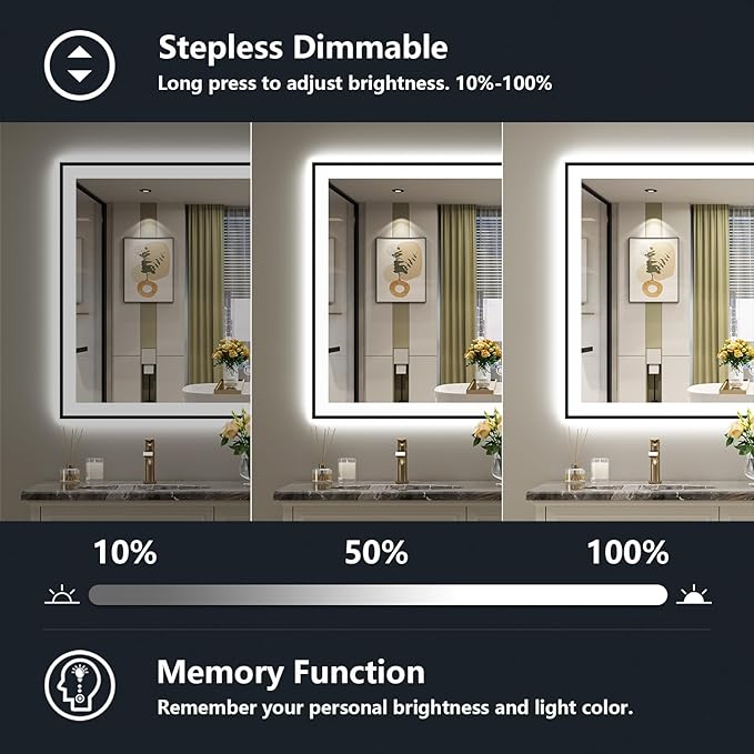 51x40 Inch LED Bathroom Mirror - Image 4