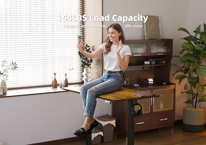 Seang Standing Desk with Adjustable Height, 40x24 Inch Electric Stand Up Desk - Image 8