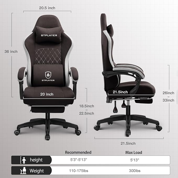 GTPLAYER Gaming Chair, Computer Office Chair - Image 2