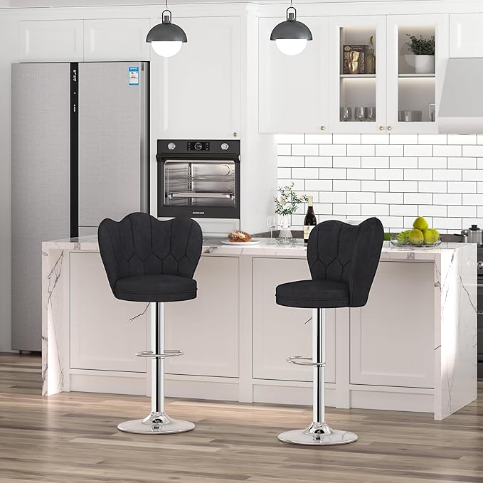 VECELO Bar Stools Set of 2, Adjustable Barstools - Image 8