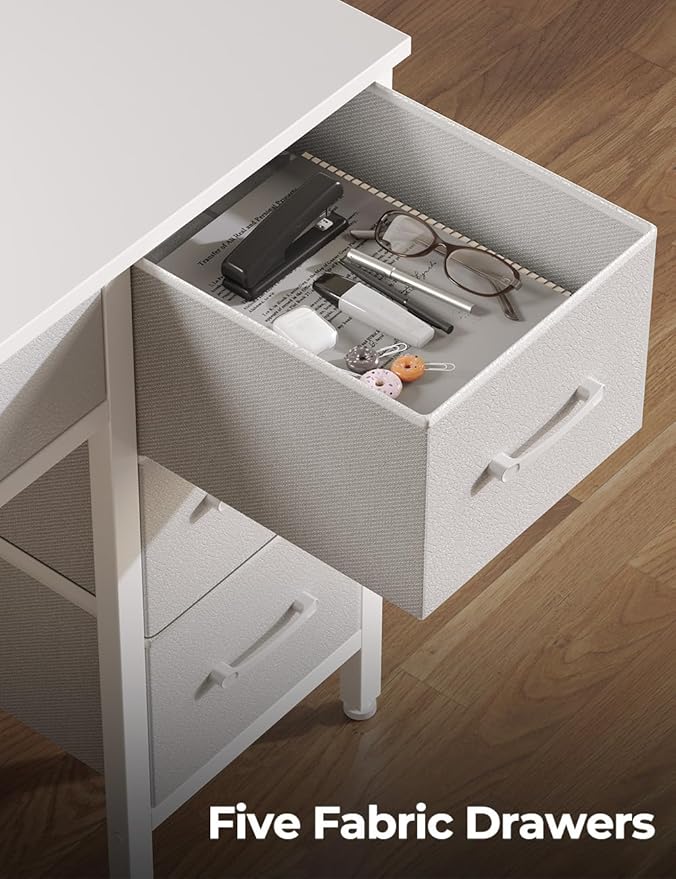 Seventable Computer Desk with Power Outlets & LED Light, 47 inch Home Office - Image 6