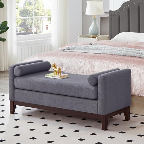 24KF Large Upholstered Boucle Fabric Ottoman by WEMARTHOMEDECOR