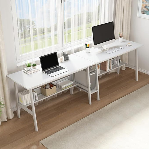 2-Person Writing Desk with Bookshelf by NELYE