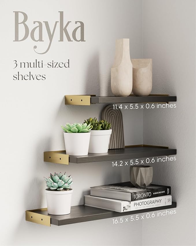 BAYKA Wall Shelves for Bedroom Decor, Floating Wall Shelves for Living Room - Image 3