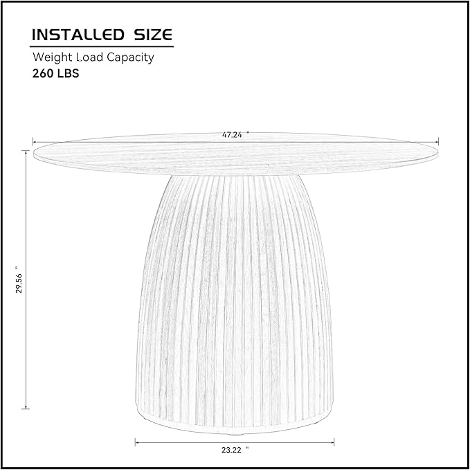 Wooden Kitchen Round Dining Table - Image 3