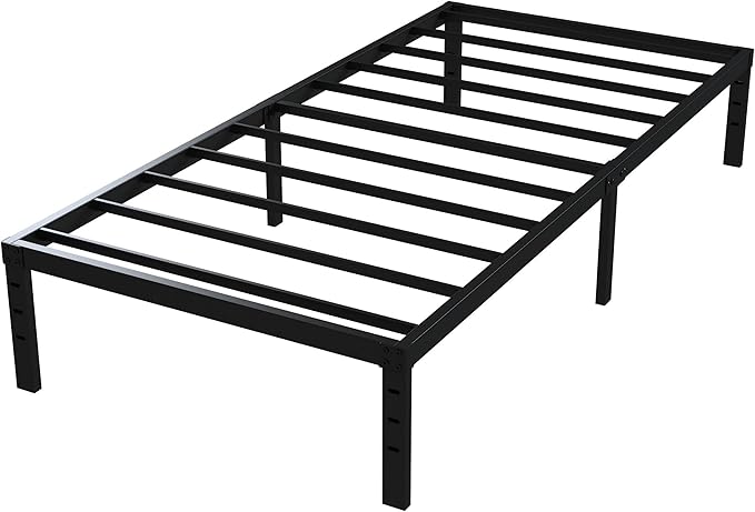 16 Inch Narrow Twin Bed Frame 30x75 No Box Spring Needed, Metal Platform 75x30 - Image 8