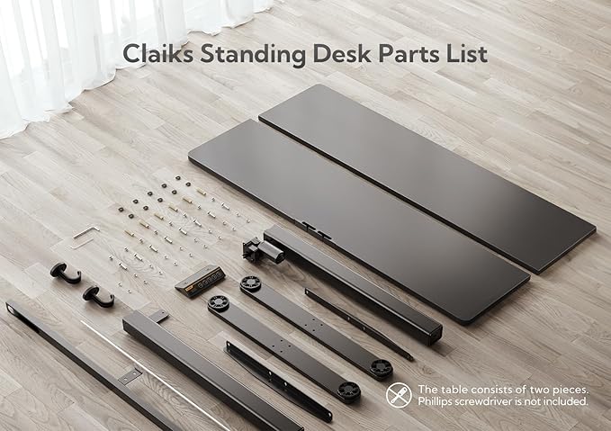 Claiks Electric Height Adjustable Stand Up Desk, 35x20 Inches Sit Stand Desk - Image 7