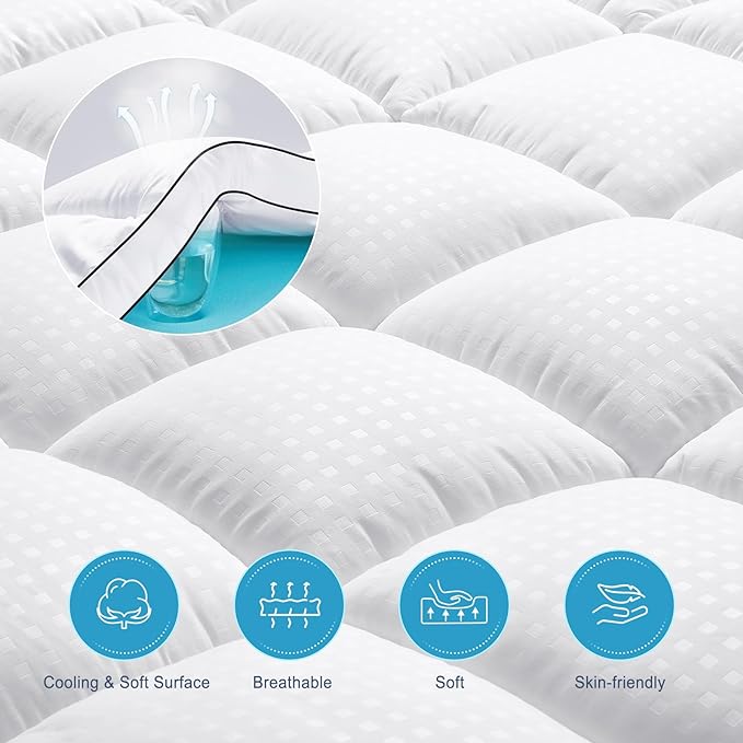 MASVIS Queen Size Dual Layer 4 Inch Memory Foam Mattress Topper, 2 Inch Gel - Image 5