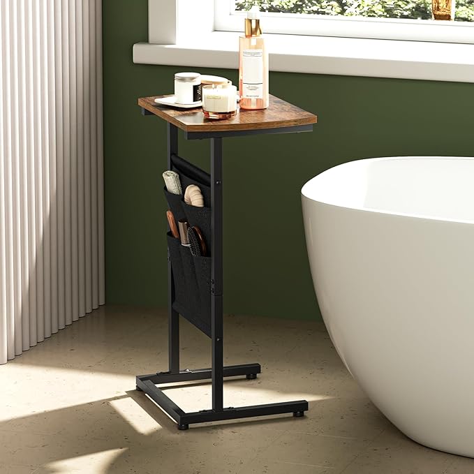 HOOBRO C Shaped End Table with Storage Bag, 28.3" Tall Small Side Table - Image 7