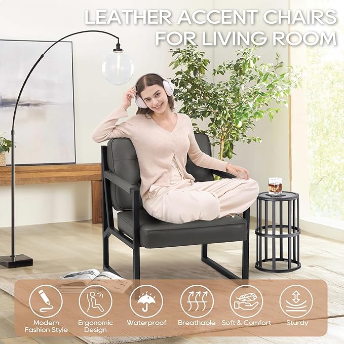 COLAMY Modern Accent Chair, Accent Arm Chair - Image 4