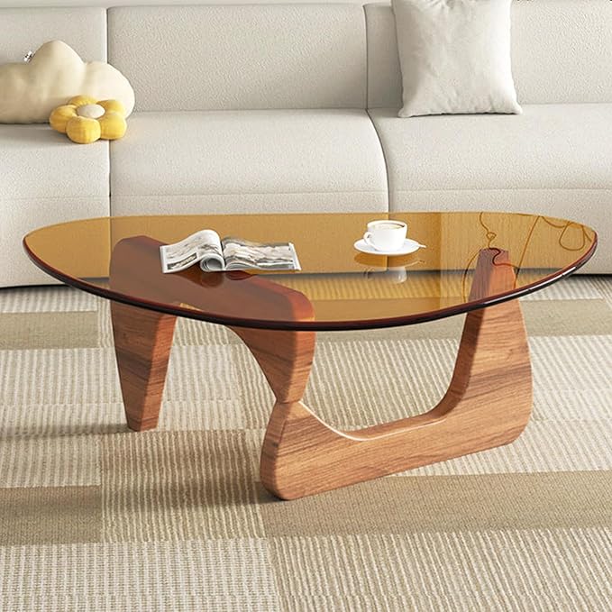 Modern Glass Coffee Table for Living Room mid Century Small Coffee Table by Unknown