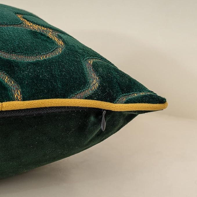 Yangest Green Throw Pillow Cover Wavy Cushion Cover Modern Zippered Rectangular - Image 4