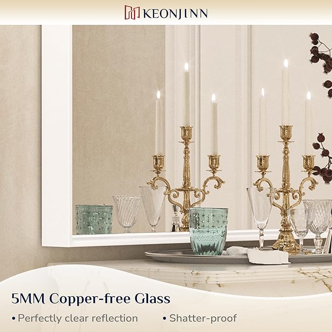 Keonjinn White Bathroom Mirrors - Image 9