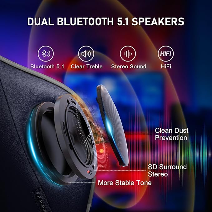 GTRACING Gaming Chair with Footrest Speakers Video Game Chair Bluetooth Music - Image 8