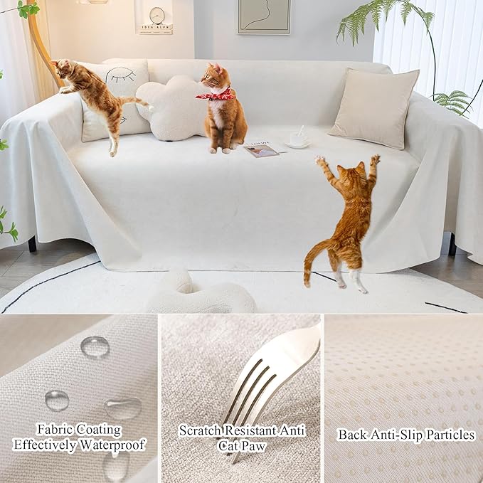 STACYPIK Thick Waterproof White Sofa Cover - Image 2