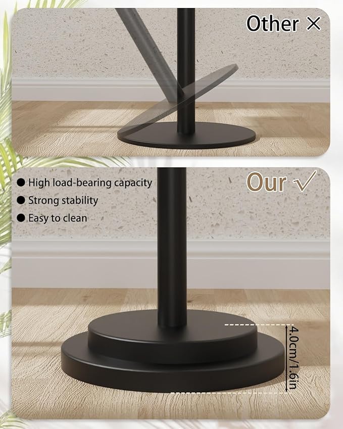 Height Adjustable Drink Table, Vintage Round Indoor Metal Plant Stand, - Image 6