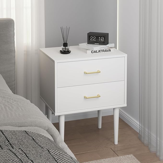 Smart FENDE 26 inch Tall White Nightstand - Image 5