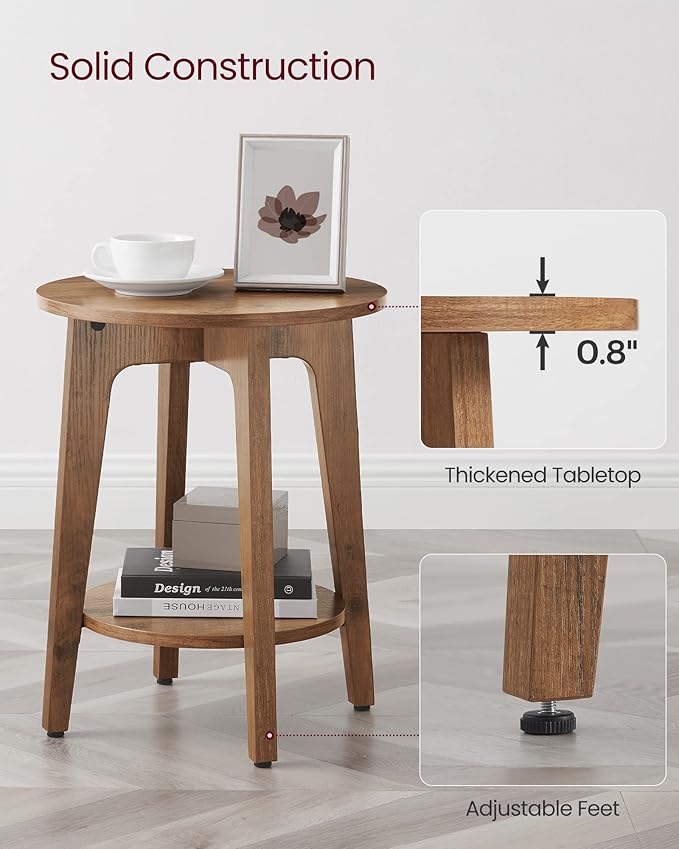 VASAGLE Side Table, Small Round End Table - Image 5