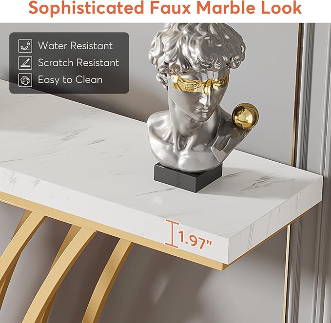 Tribesigns 59 inch Gold Console Table, Modern Entryway Table - Image 6