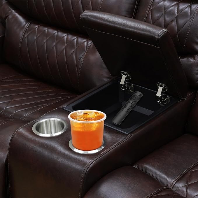 PU Leather Power Wall Hugger Chair Double Reclining Sectional Sofa 2-Seater - Image 5