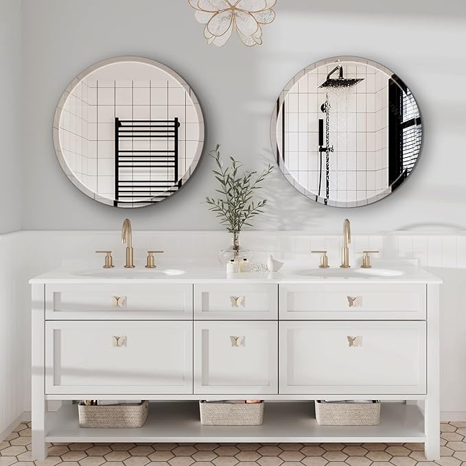 28" Frameless Beveled Round Mirror - Image 7