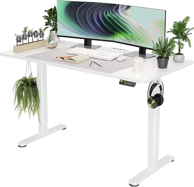 Claiks Electric Standing Desk, Adjustable Height Stand up Desk, 55x24 Inches by CLAIKS