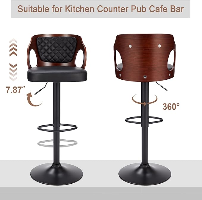 VECELO BarStools Set of 2, Counter Height Stools - Image 6