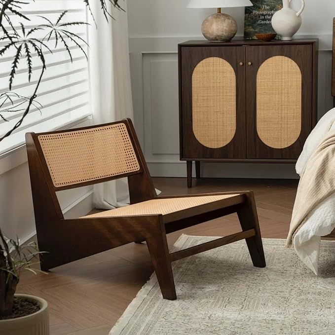 Mid-Century Accent Chair, Rattan Lounge Chair - Image 3