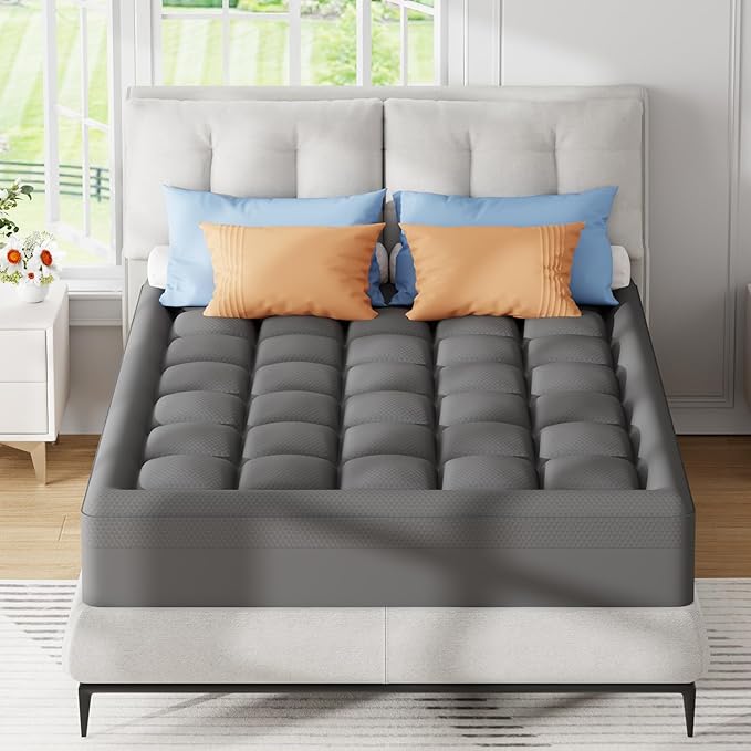ELEMUSE 3 Inch Dual Layer Memory Foam Mattress Topper King, 2 Inch Cooling Gel - Image 9