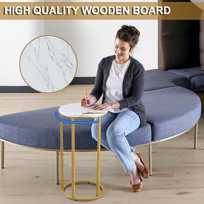 Serteaw C-Shaped End Table, Sturdy Side Table - Image 3
