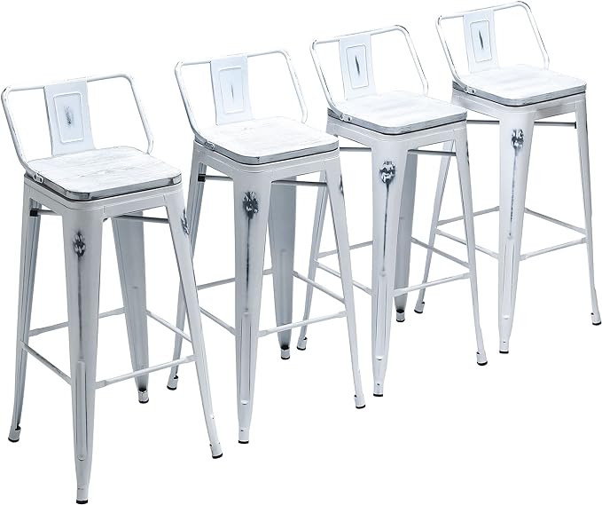 Yongchuang 30 inch Bar Stools Set of 4 Bar Height Metal Barstools by YongchuangInternational