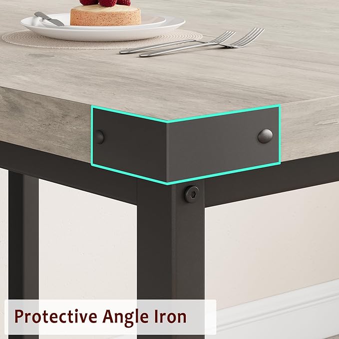 3-Piece Dining Table Set for 4-6 People, Extendable Kitchen Table Set - Image 8