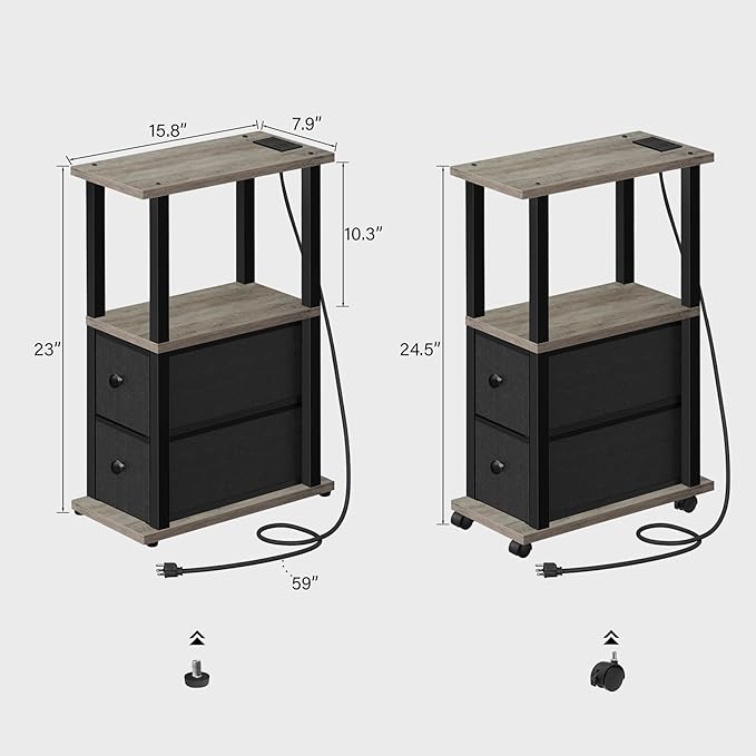 TUTOTAK Small Narrow End Tables, Side Tables - Image 3