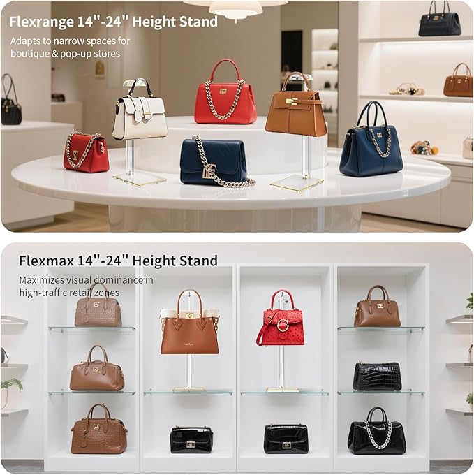 Purse Stands, Acrylic Purses Display Stand, 14“-24” Height Adjustable Handbag - Image 7