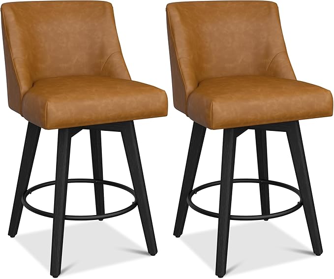 Counter Height Bar Stools Set of 3, Modern Swivel Barstools - Image 9