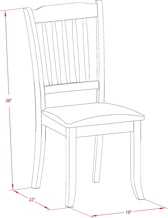 East West Furniture HBDA5-LWH-C 5 Piece Kitchen Table & Chairs Set Includes a - Image 12