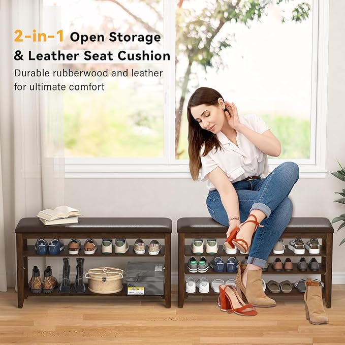 Shoe Rack Bench Entryway Storage - Image 3