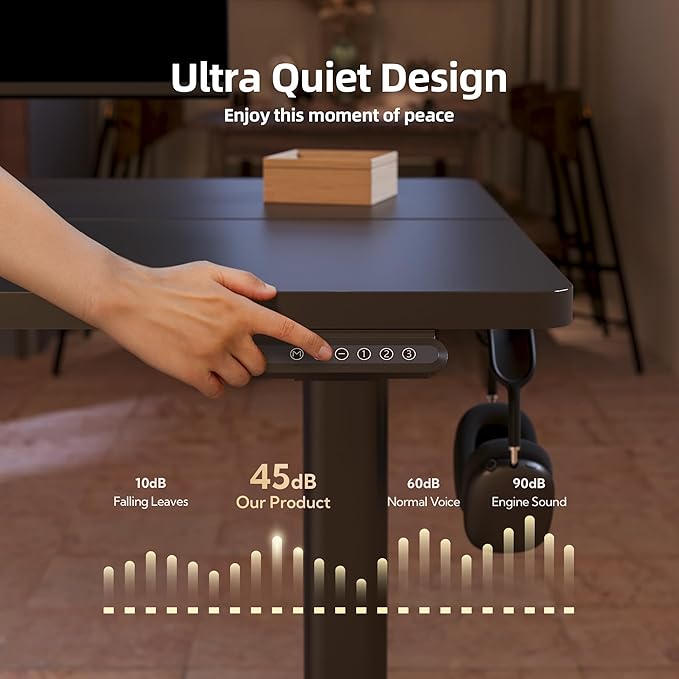 Seang Standing Desk with Adjustable Height, 55x24 Inch Electric Stand Up Desk - Image 6