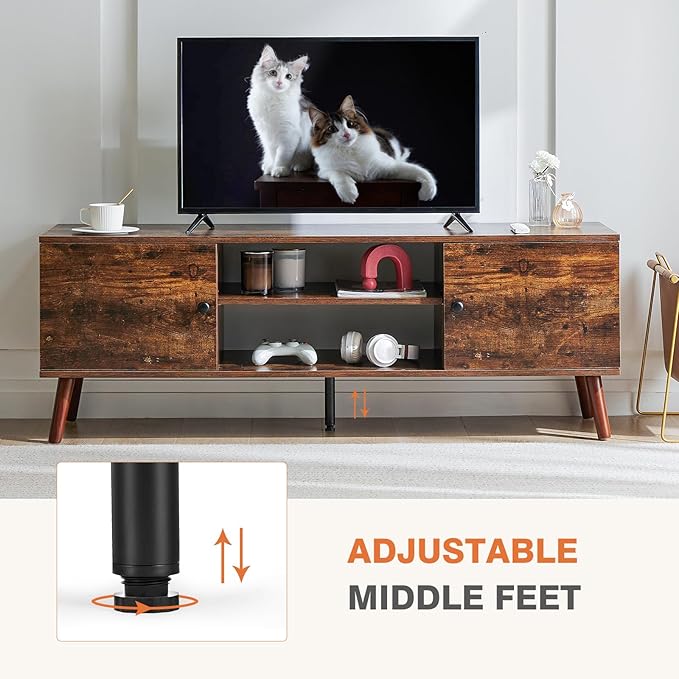 Sweetcrispy TV Stand for 55 60 inch TV, Modern Mid Century Entertainment Center - Image 7