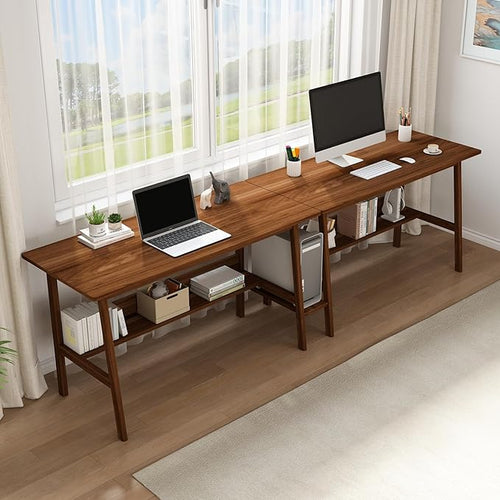2-Person Writing Desk with Bookshelf by NELYE
