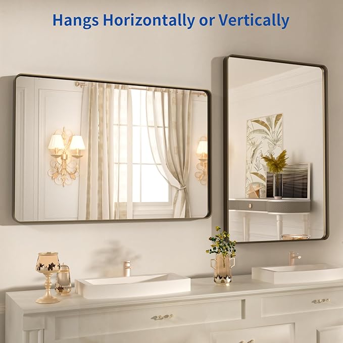 WEER 36x30 Inch Bronze Bathroom Mirror - Image 5